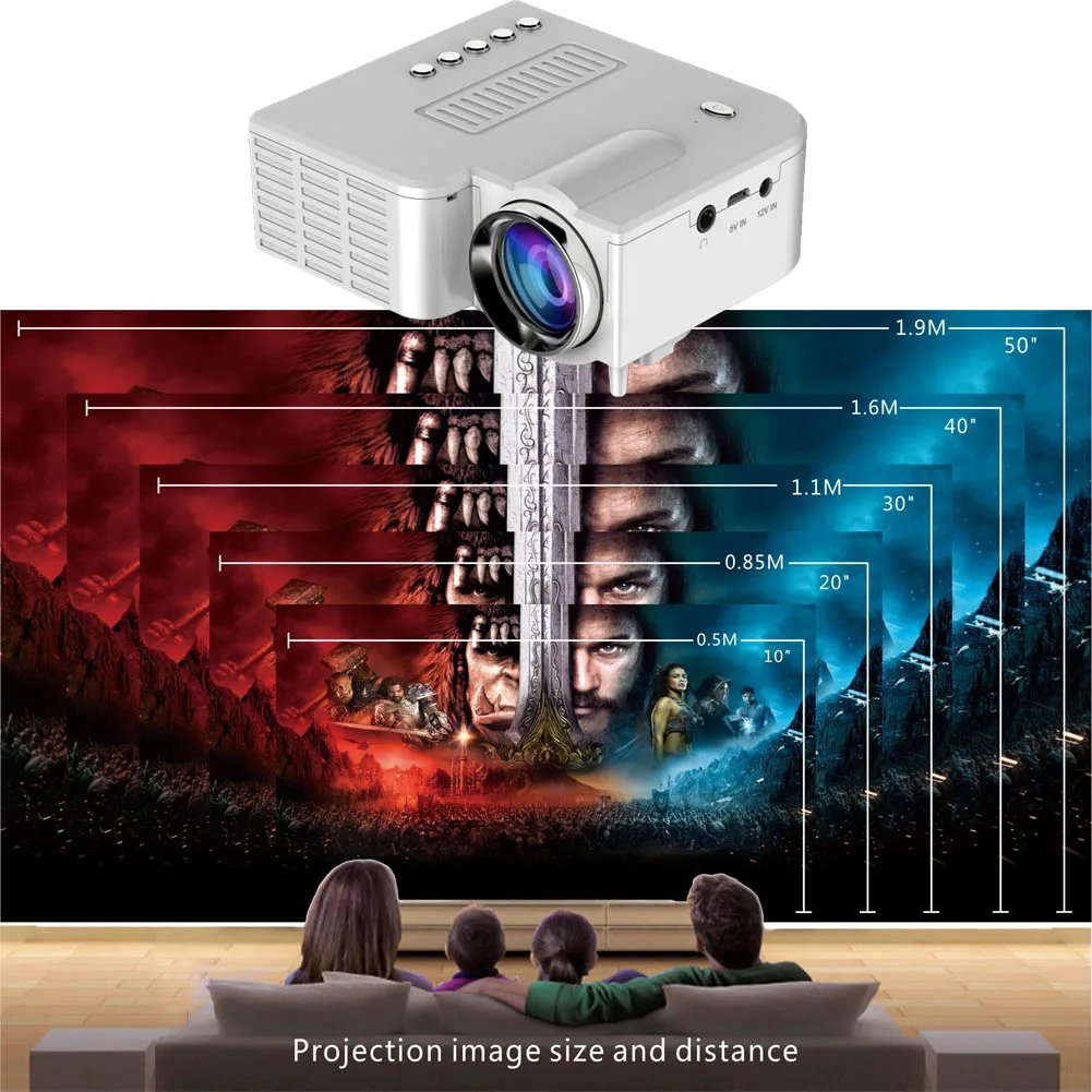

Portable UC28 PRO HDMI Mini LED Projector Home Cinema Theater AV VGA USB SP99