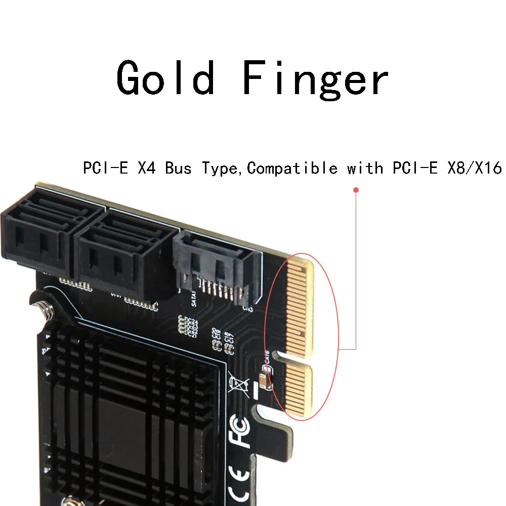 BTBcoin расширительные платы PCIE SATA контроллер PCI-E SATA концентратор/карты/бумажник карты Высокое качество нейлоновый чехол заграничного паспорта PCIE SATA 3,0 карты 5-Порты и разъёмы SATA3 SSD PCI Express X4 Gen3 адаптер