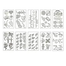 Women Temporary Luminous Waterproof Stars Flowers Body Tattoos fluorescent notes