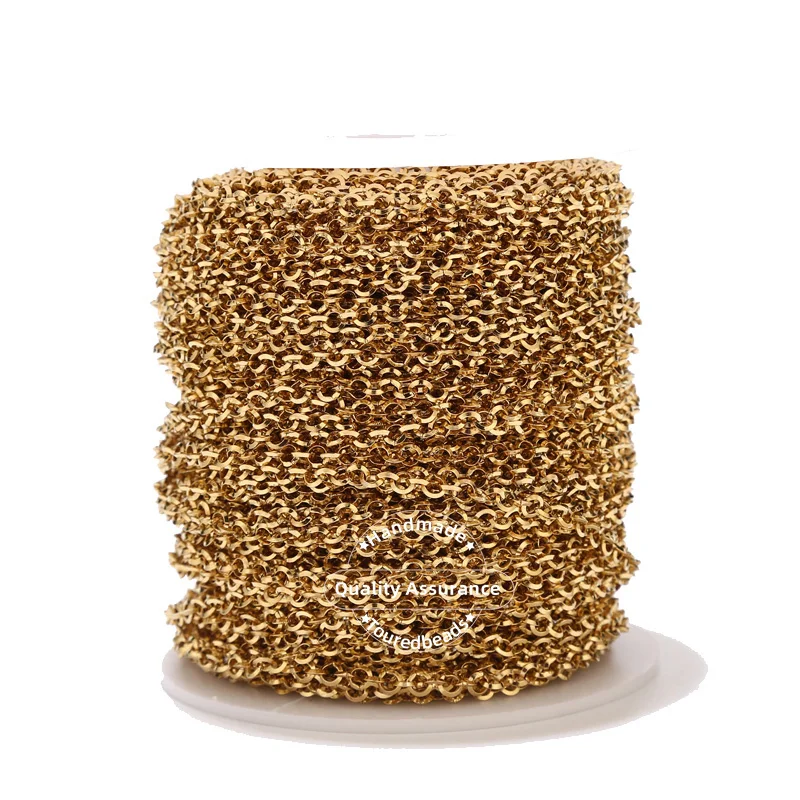 

1 Meter Stainless Steel Gold Round Circle Chain 4.5mm O Link Chains for Women Necklace Bracelet Making Supplies