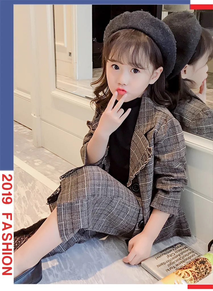 Kids Girls Suits for Weddings Blazer School Suit for Girl Costume Blazers Pants 2pcs Set Formal Girl Suit Children Girls Clothes