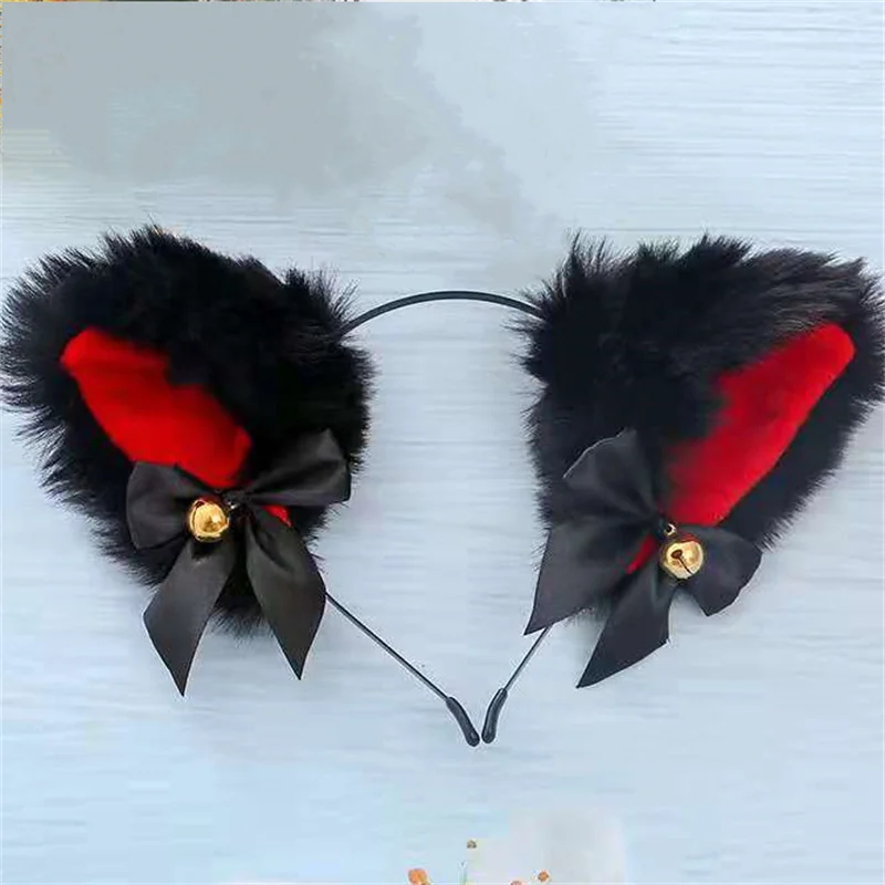 anime dress Beautiful Masquerade Halloween Cat Ears Headwear Cosplay Cat Ear Anime Party Costume Bell Headwear Headband Hair Accessories Anime Costumes
