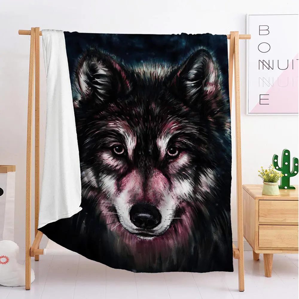High cold wild Wolf animal Custom blankets Large and small size throw
