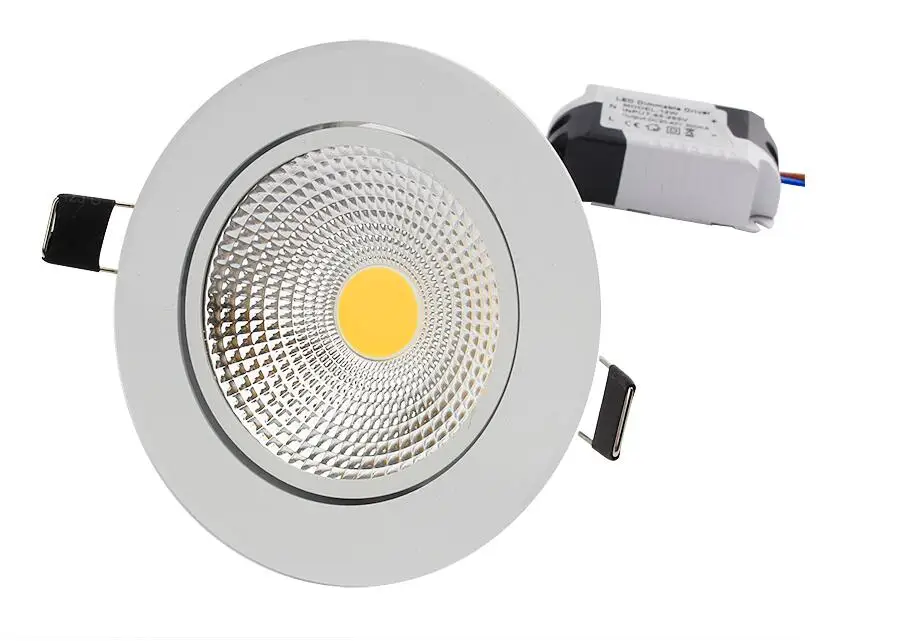 5W 7W 9W 12W COB затемненный светодиодный вниз светильник 85 265V Встраиваемый точечный