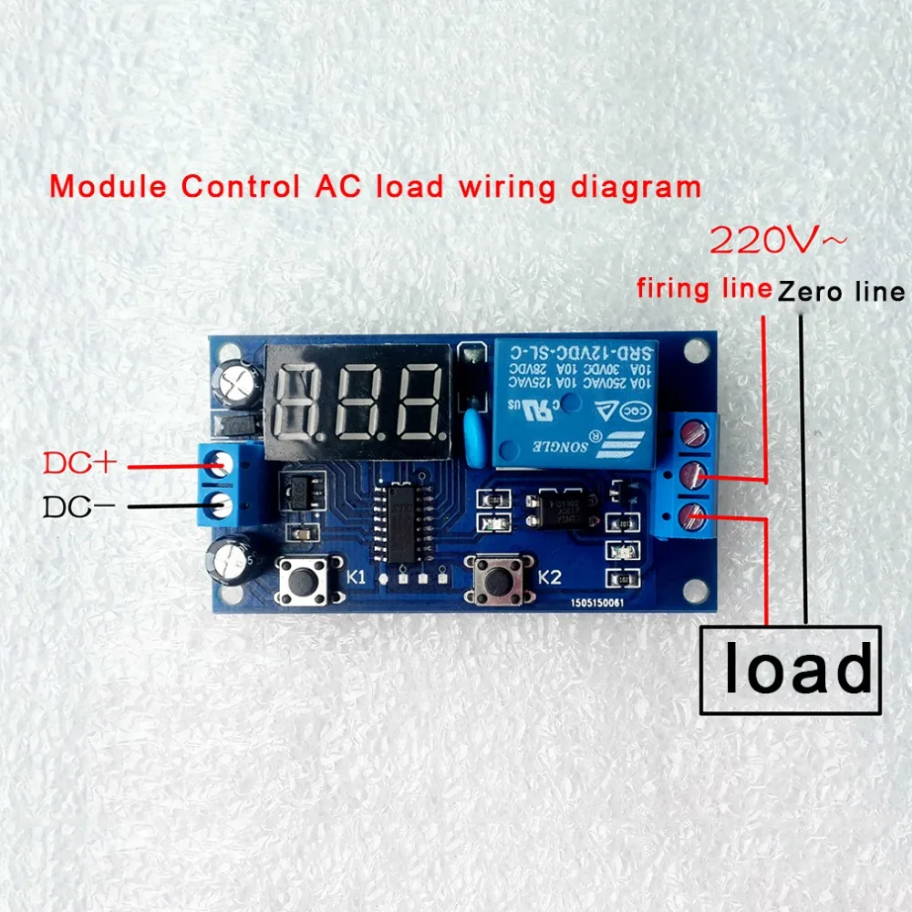 DC 12V цифровой дисплей цикл запуска задержки времени релейный модуль платы