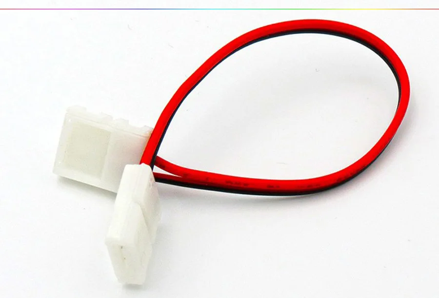 8mm solderless lengthen Wire with 2 Pin welding connectors at 2 ends for 2835 3528 led strip to strip connection free shipping (2)