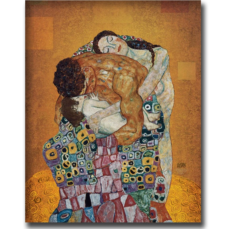 La famille embrasser peinture Gustav Klimt peintures à l'huile répliques  peintes à la main femme toile art pour salle de bain chambre de haute  qualité | AliExpress
