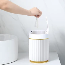 5L/7L Smart Sensor Trash Can Desk Small Lovely Mini Light Luxury Wind Trash Bin Bedroom with Covered Basket Car Bucket Garbage