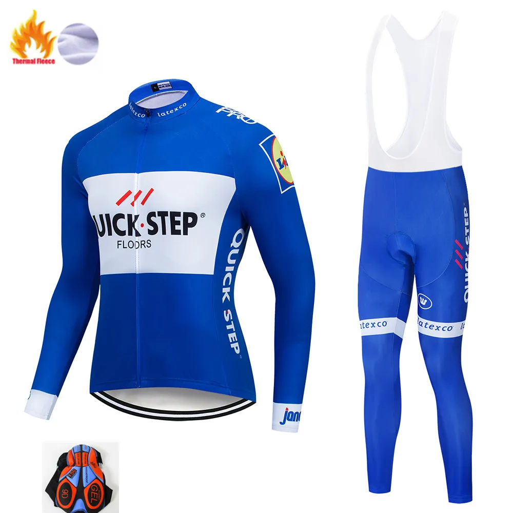 Winter Jersey Suit Новая профессиональная команда Зима длинный рукав Велоспорт Джерси костюм велосипедиста MTB Одежда Форма термальный флис велосипед Майо Ropa Ciclismo - Цвет: Winter Jersey Suit