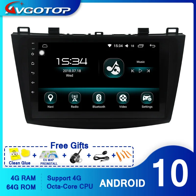 Автомагнитола AVGOTOP 2DIN Android 10 0 для MAZDA 3 2013-2016 4 + 64 ГБ большой экран | Автомобили и