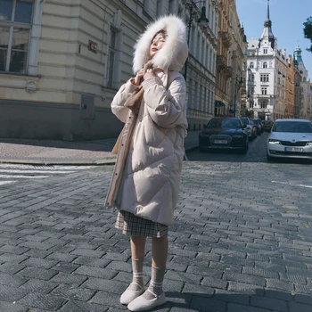 

2020 Winter Women's Parka Coat Warm Thick Basic Jacket Long Loose Casual Fashion High Quality Fur Collar Women Puffer Coat