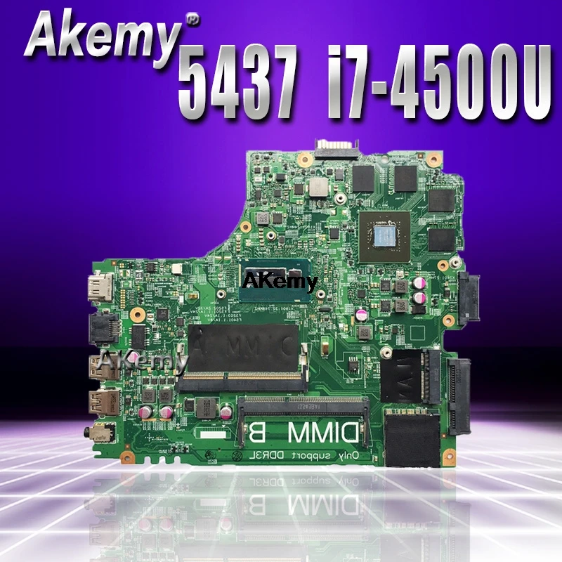12307-2 ПРБ VKJ89 REV: A00 для DELL 5437 3437 ноутбук материнская плата Процессор i7 4500U GT750M 2G DDR3 тесты работы