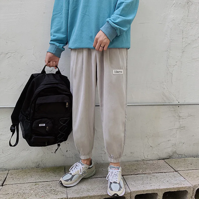Light Gray Флисовые повседневные штаны для бега, мужские зимние черные хип-хоп военные армейские брюки, японские модные мешковатые шаровары, мужские спортивные штаны - Цвет: Light Gray