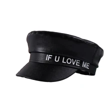 Женские винтажные ПУ армейские кепки модный бренд ретро корабль матросские кепки корейский стиль женский головной убор из заменителя кожи