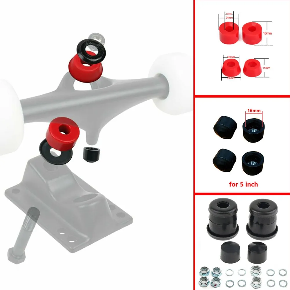 

1set Shock Absorber Set Skateboard Vertex Double Rocker Shock Absorber Truck Rebuild Kit Conical Bushings Accessories