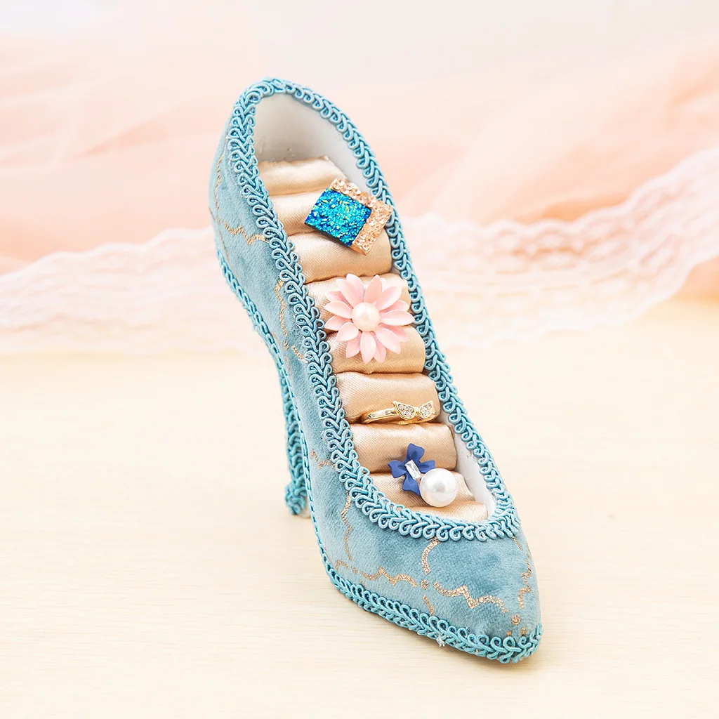 High Heel Shoe Ring Display Jewelry Holder Storage for Wedding Birthday Christmas Gift - Home Decoration