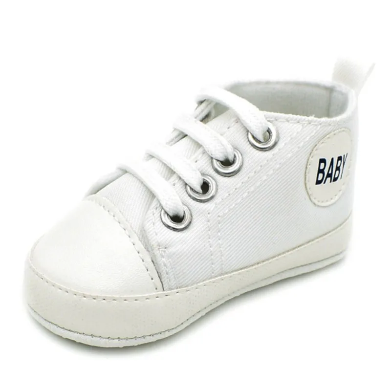 Обувь для маленьких мальчиков и девочек; модная обувь для младенцев; обувь с мягкой подошвой для новорожденных; кроссовки для первых прогулок; Размеры 0-18 M; цвет розовый, белый; обувь на шнуровке - Цвет: YTM611W