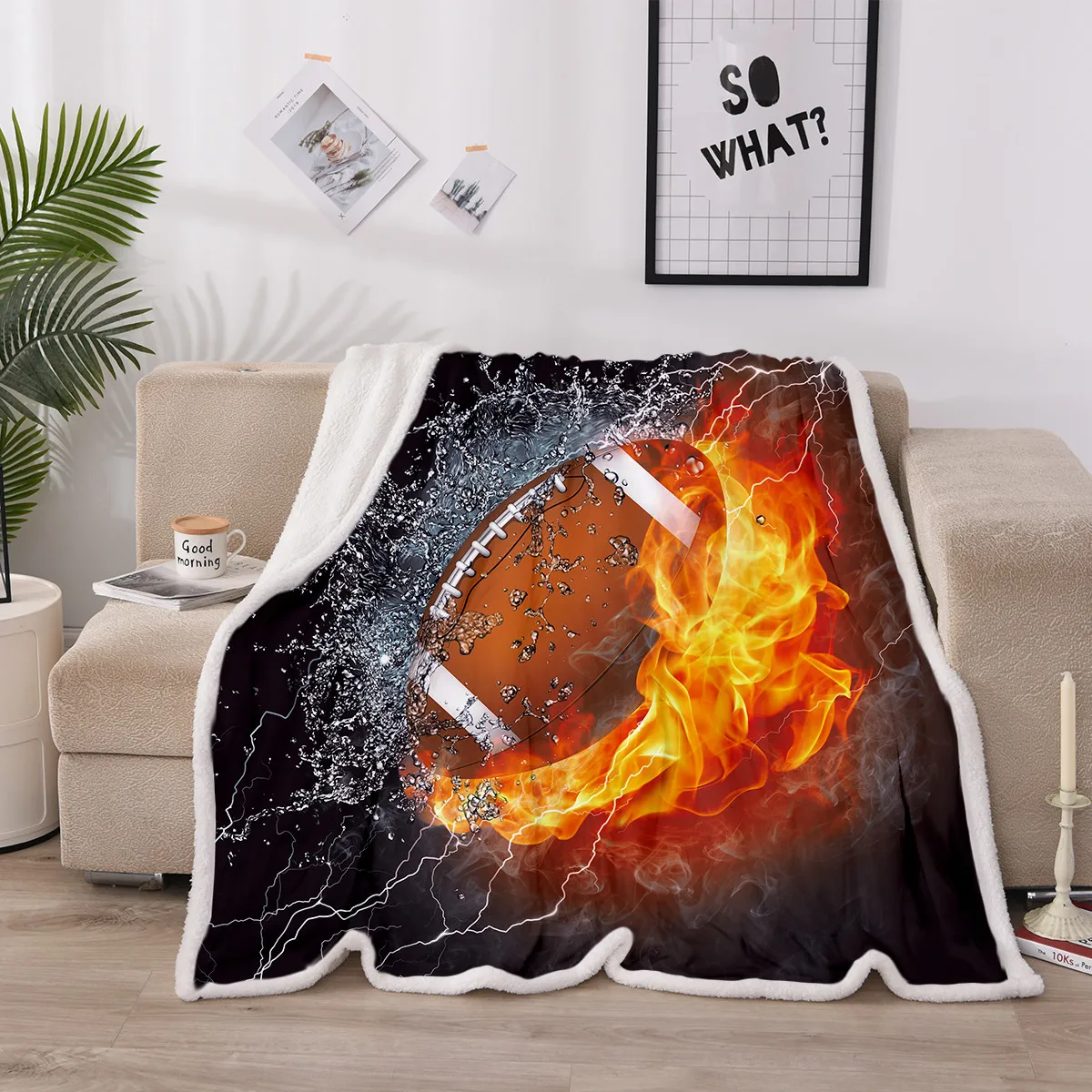 

Winter Plush Weighted Velvet blanket like sheep wool Soft thick warm heated Bohemia black nebula blanket child heavy