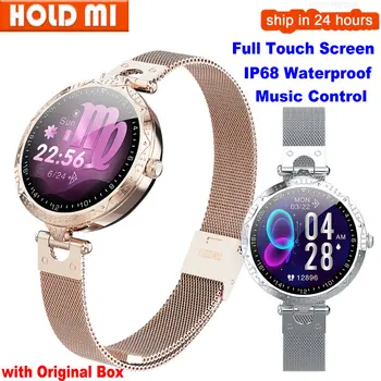 

AK22 Smart Watch Women IP68 Waterproof Full Circle Dial Touch Screen Heart Rate Blood Pressure Monitor Smartwatch 2020 Girl Lady