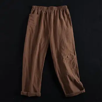 

Women Solid Casual Loose Trousers Plus Size 2020 Fashion Pants for Women Cotton Pockets Bottoms Long Streetwear Pantalones Femme