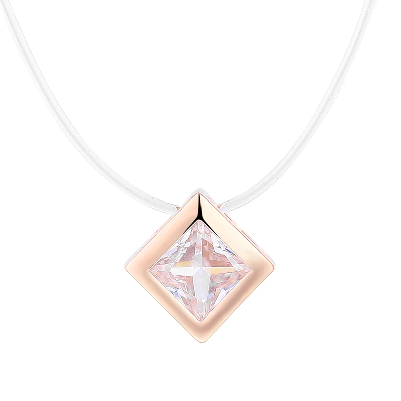 Прозрачное эластичное короткое ожерелье-чокер с подвеской из циркона, ювелирные изделия, лучший подарок для девочки