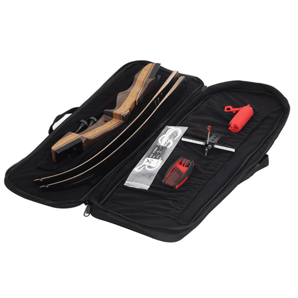 Portable Archery Recurve Bow Case 66 x 24 x 5cm Fully Padded Easy Carrying Bag for Bows and Arrow Hunting Accessories