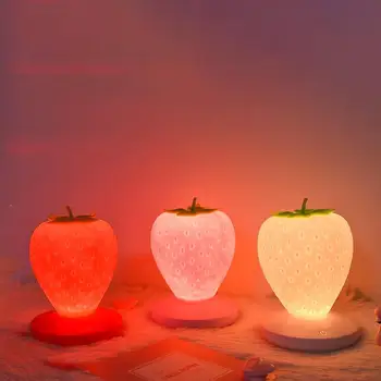 

Home LED Night Lamp Original Silicone Eye Protection Strawberry Night Light Bedside Decoration Atmosphere Lamp Home Night Lamp