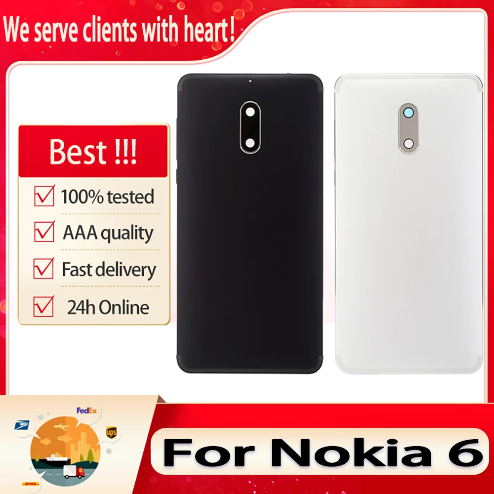 Новый оригинальный корпус Matel для Nokia 6 TA-1021 TA-1033 TA-1025 задняя крышка аккумулятора с