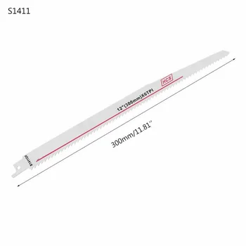 

Reciprocating Sabre Saw Blades High Carbon Steel S1411DF 300mm 12In Saw Blade Flexible Sharp Jigsaw Blade For Cutting Wood Metal
