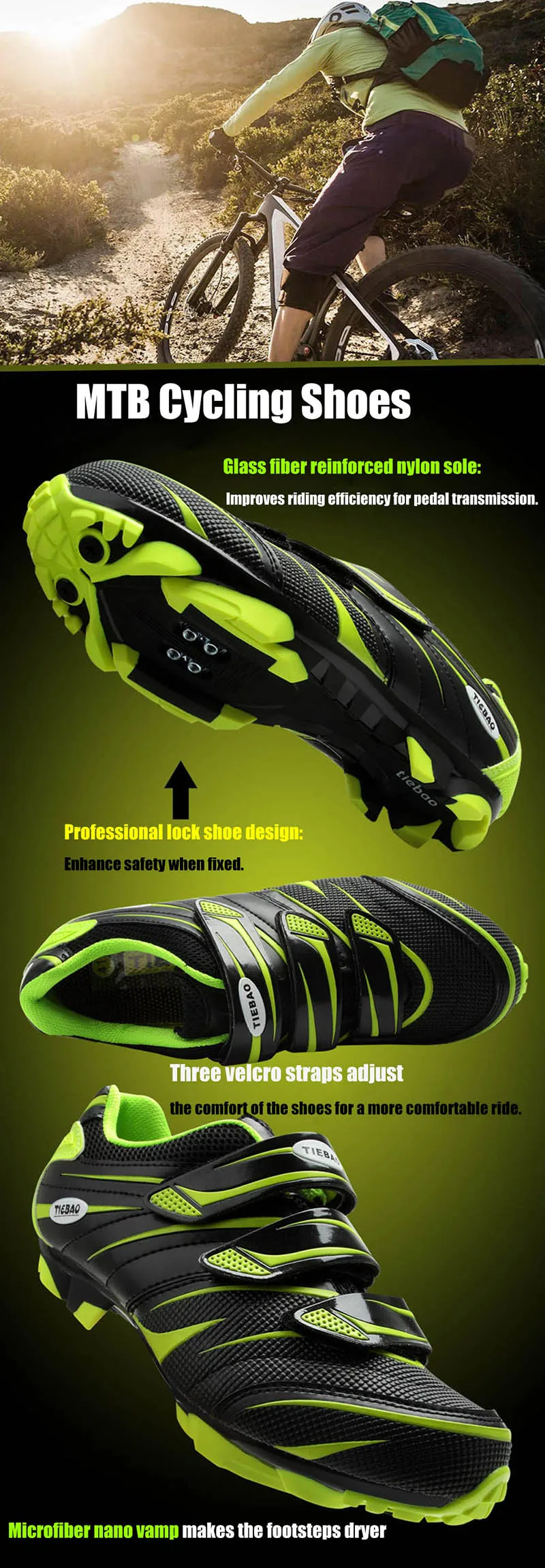 Tiebao women cycling shoes sapatilha ciclismo mtb SPD pedals Sneaker breathable self-locking riding bicycle Female mtb shoes
