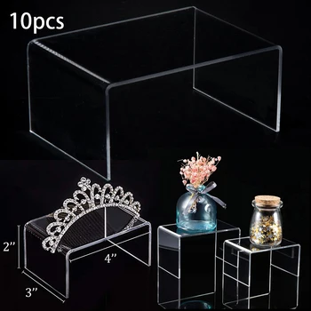 

10Pcs/set 2mm Removable Acrylic Display Stand Jewelry Showcase Storage Rack Shelf Holder For Cosmetics