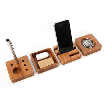 

4pcs/set Creative Wooden Stationery Desk Set School Supplies Desk Accessories Office Desk Organizer Stationery Set Storage Set