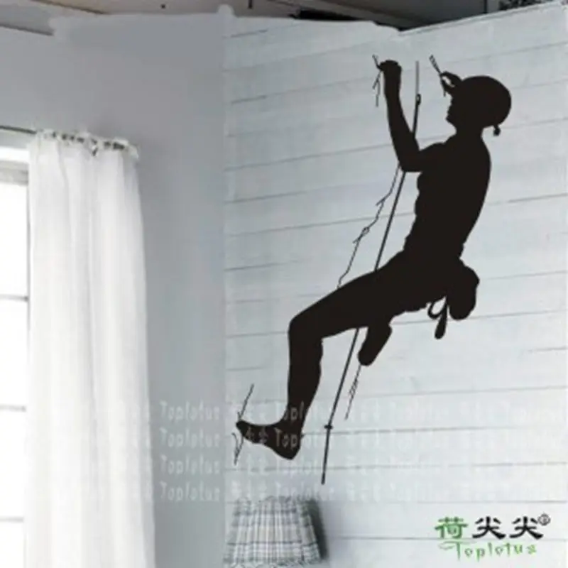 DCTAL Climbing Sticker Climbers Decal Extreme Sports Posters Vinyl Wall Decals Parede Decor Mural Climbing Sticker