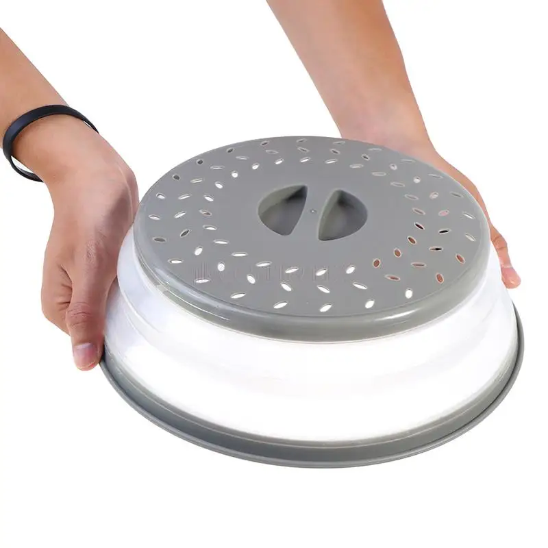 Microwave Oven Food Splash Cover Vented Collapsible Cover Multi-functional Silicone Folding Fresh Food Dust