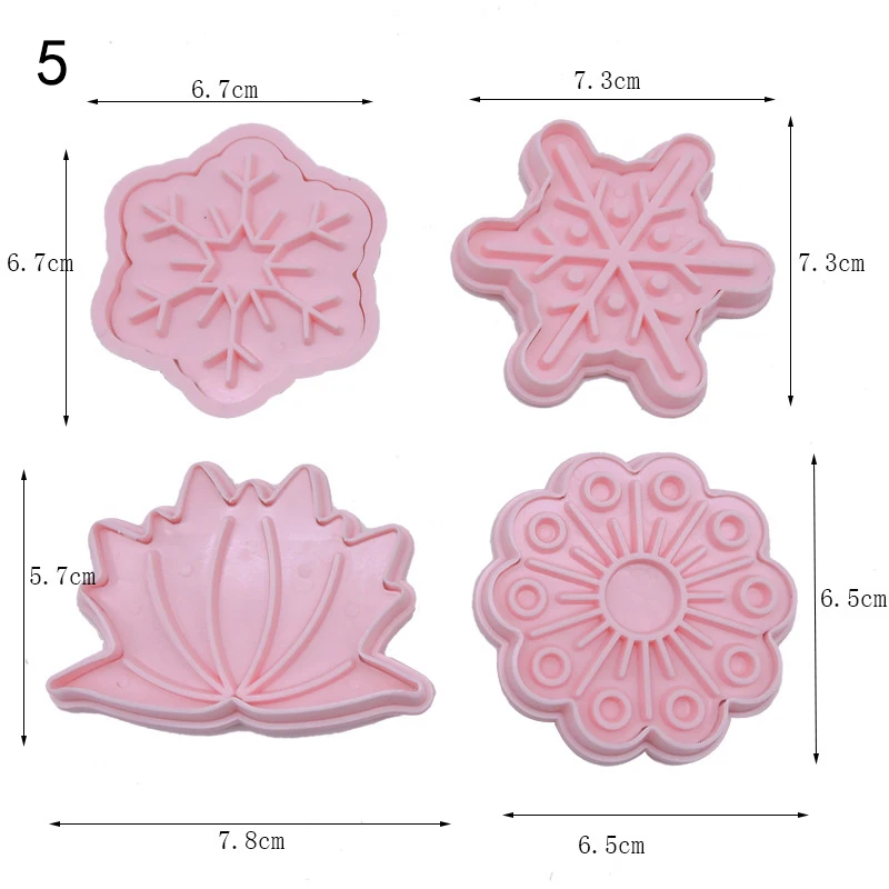 9 Styles 4PcsLot Cookie Cutter Biscuit Sugar Mold Baking Sugar Chocolate Fondant Party Mould For Cupcake Cake Decorating Tools12