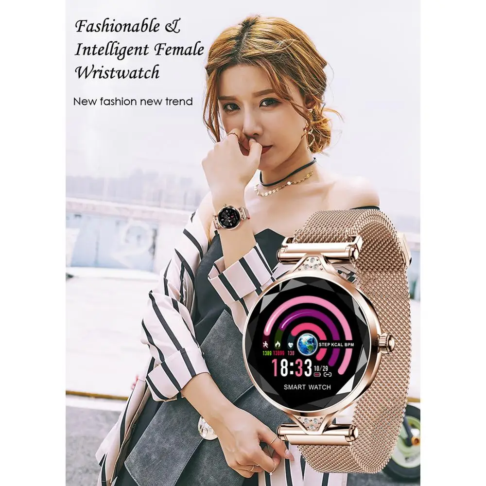 Smart Bracelet Full Circle Color Screen Female Smart Wristband Heart Rate Blood Pressure Movement Monitoring
