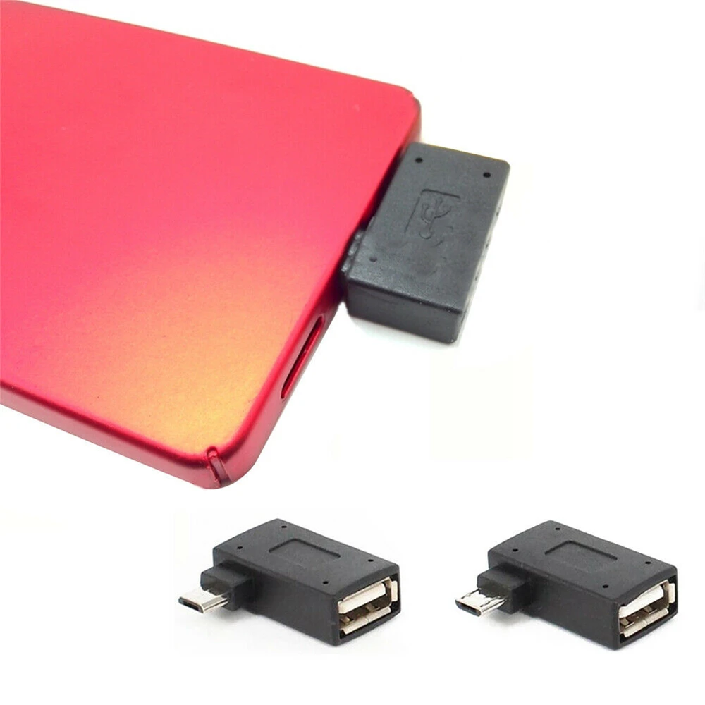 Микро адаптер USB 2 0 мама папа Micro OTG источник питания 2018 порт 90 градусов левый