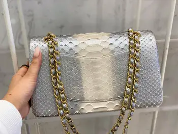 

Classic style New design top quality best selling python real leather fashion flap handbags for women shoulder bags for ladies