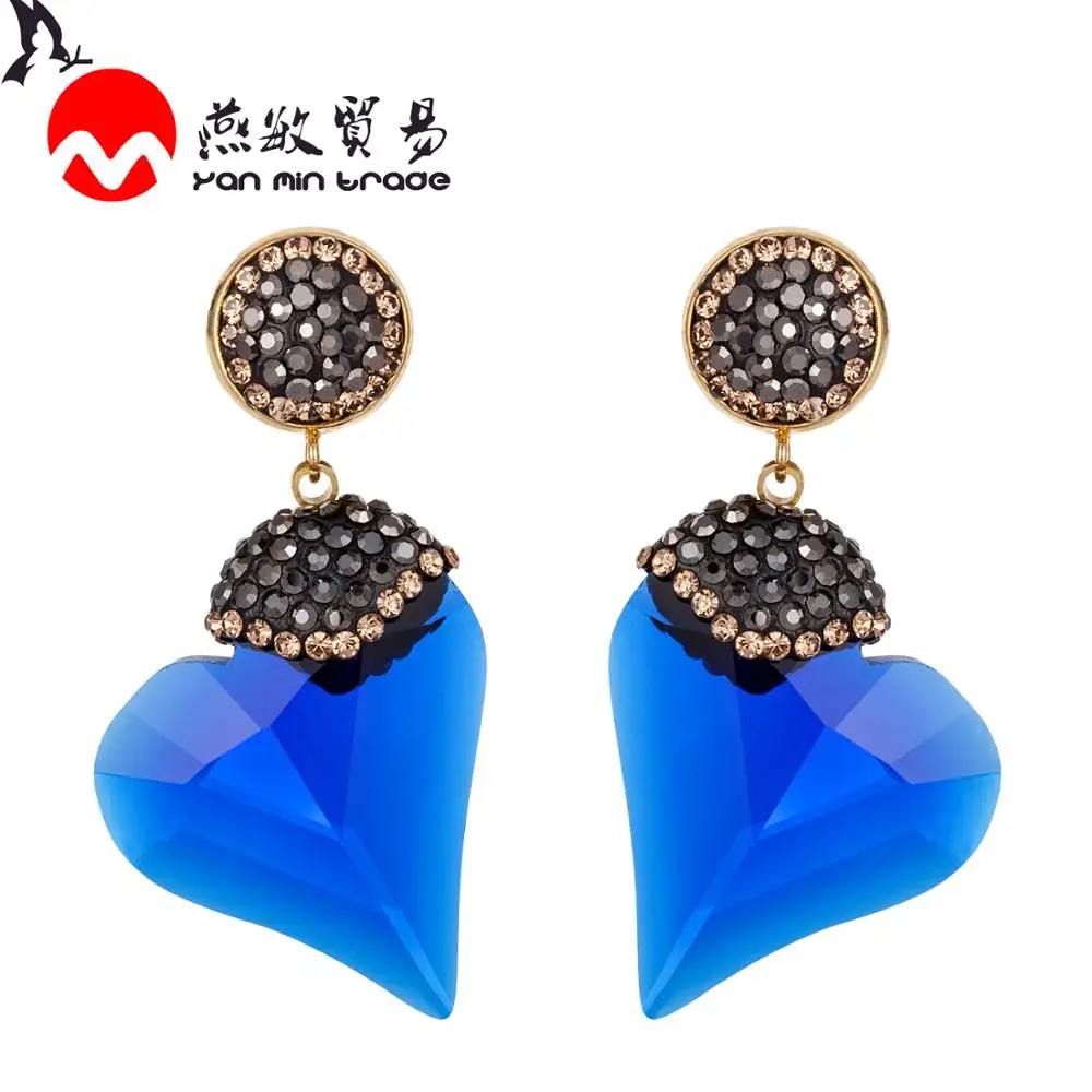 

2020 New arrival Heart Drop Earrings 11 Color K9 Crystal Glass Luxury Earrings Jewelry Wedding Earrings For Women Party Gift