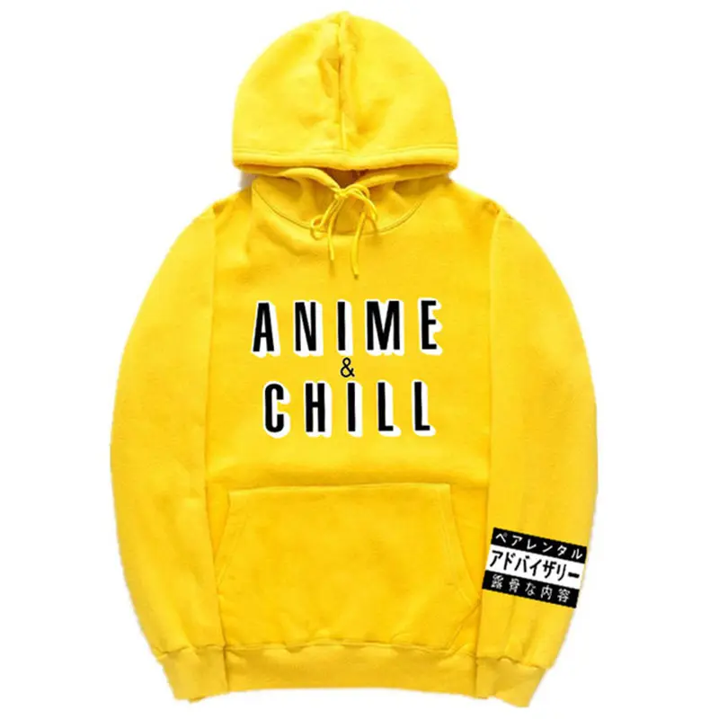 Модная толстовка с капюшоном в японском стиле аниме, несколько цветов, мужская и женская уличная толстовка, пуловер sudadera hombre, S-2XL JA296 - Color: Yellow