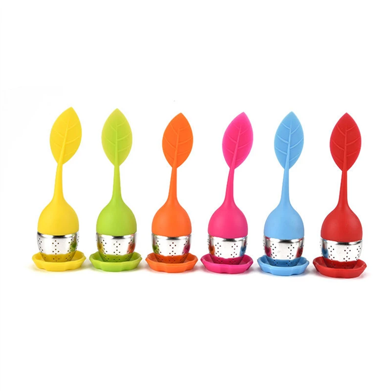 

Cute T ea Infuser Te a Strainer Food Grade Silicone Loose Leaf Herbal Spice Brewing Toolsvarious colors