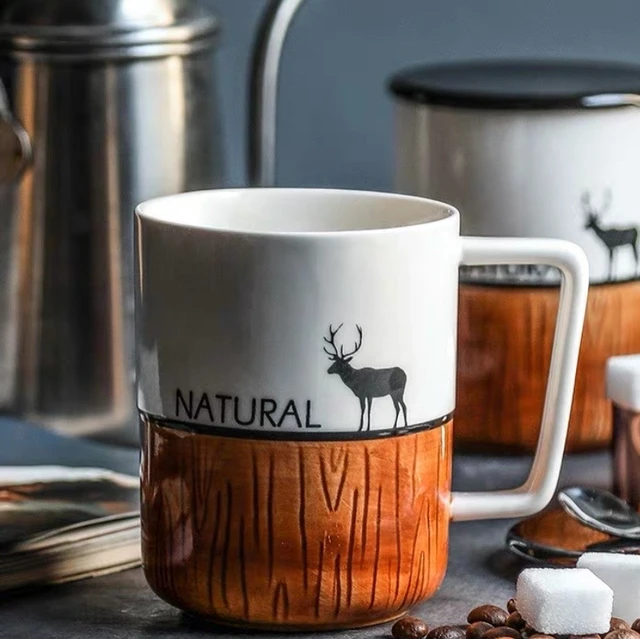 складной стакан Tasse Double Paroi Nordic Mug With Lid Spoon Simple  Creative Office Water Cup Ceramic Large Capacity Coffee Tea - AliExpress
