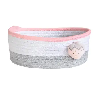 

1PC Cotton Rope Weaving Organizer Container Sundries Storage Basket Desktop Cosmetic Holder For Home Dorm