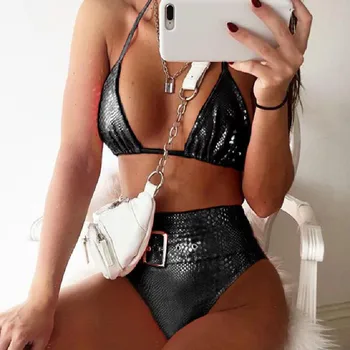 

#Z2 Solid Color Bikini Set High Waist Push-Up Padded Bikinis Swimwear Women Swimsuit Bathing Suit Maillot De Bain Femme