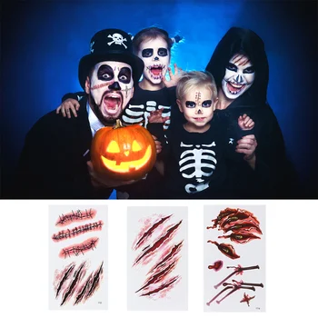 

30 pcs Simulation Terrible Tattoo Stickers Scars Tattoos for Party Performance