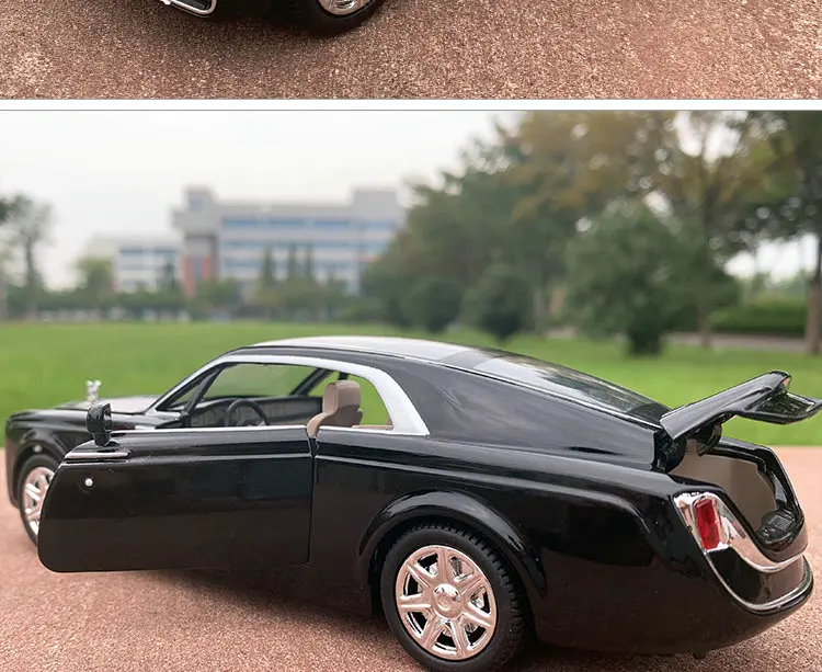 1:24 Rolls Royce Phantom металлические игрушечные колеса, имитационный звуковой светильник, вытяжной задний светильник, коллекция детских подарков, литая под давлением модель автомобиля