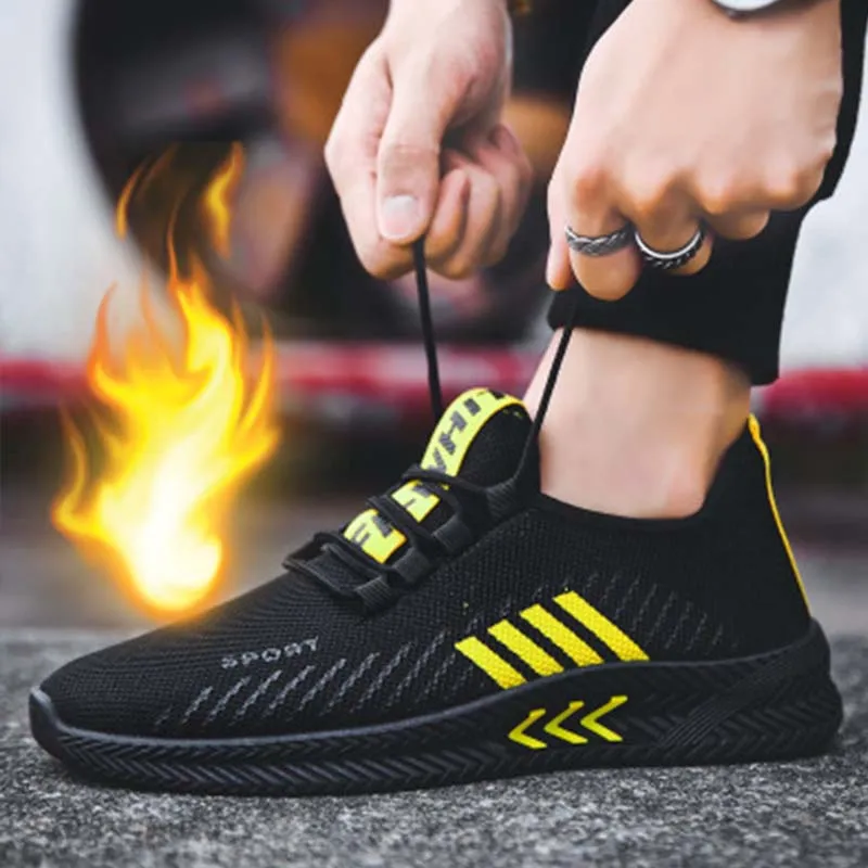 Zapatillas de correr de malla transpirable para hombre, calzado resistente al desgaste, con cordones, 2019