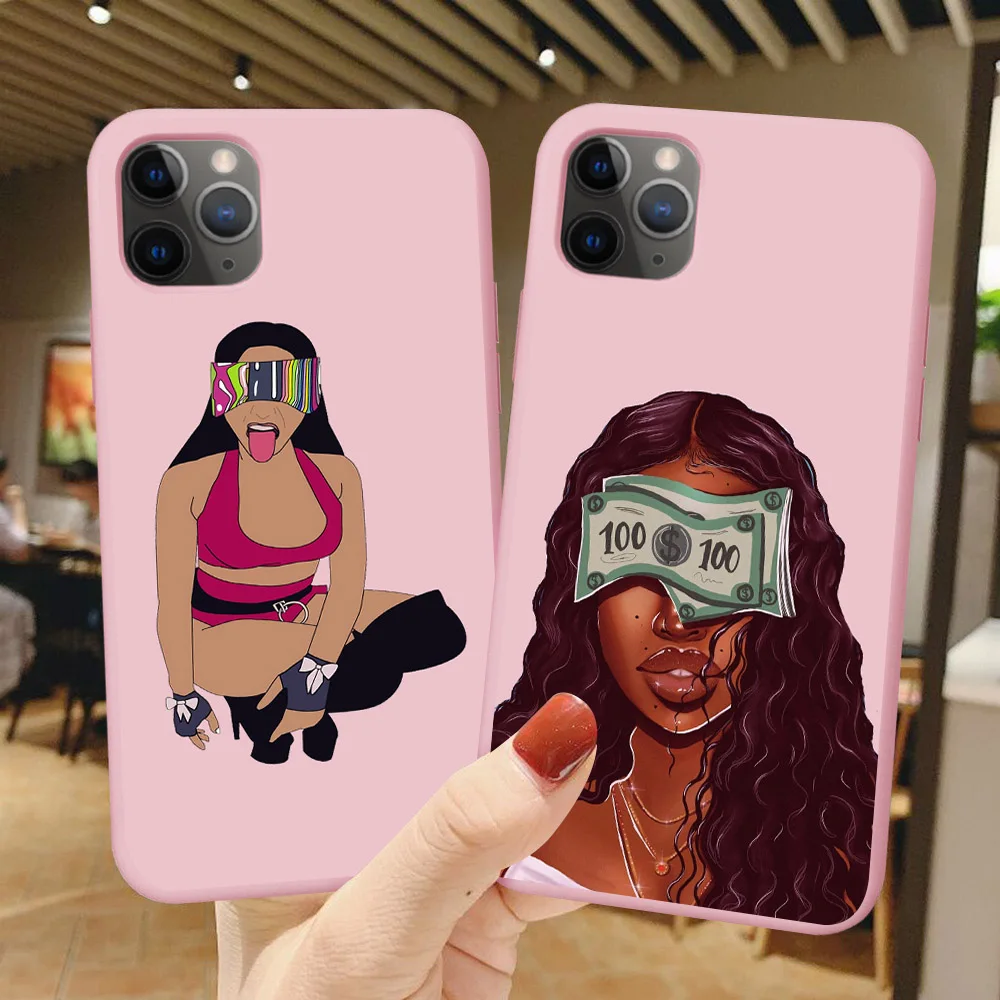 Чехол Black girl boss для iPhone 11 Pro MAX XR XS X SE 5S 6S 7 8 Plus. Мягкий силиконовый чехол телефона