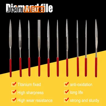 

Diamond File Metal Needles File for Glass Stone Jewelers Diamond Wood Carving Craft Sewing Hand Files Tool 10Pcs/Set