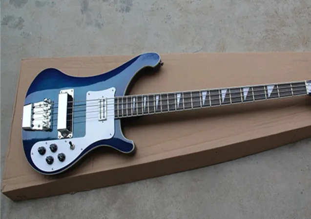 bass only Новое поступление, высокое качество, заводская, на заказ, синяя рикенбэк, 4003, 4 струны, бас гитара, Риккен бас - Цвет: bass only